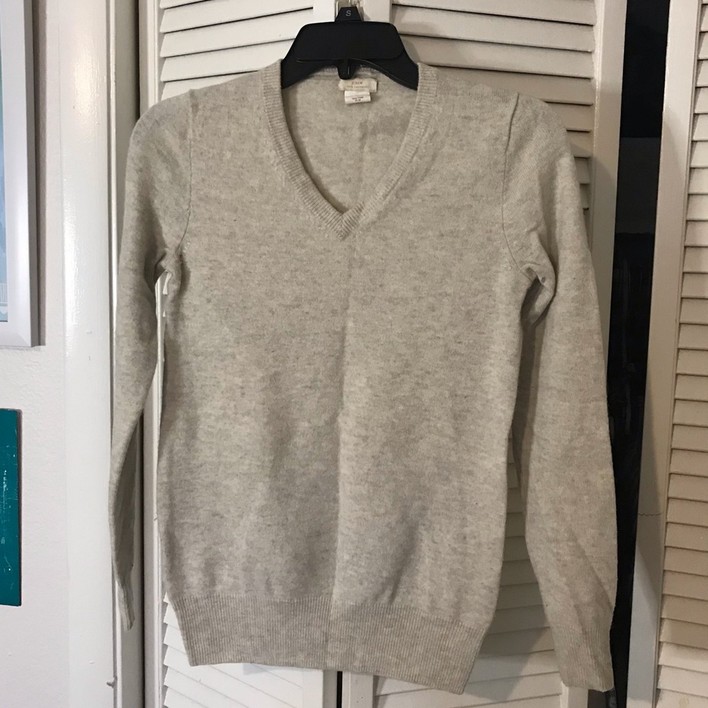 J Crew - V neck cashmere sweater